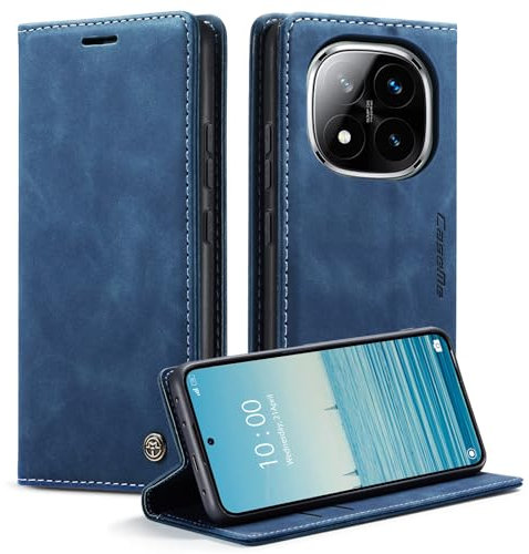KZB Handyhülle für Xiaomi Redmi Note 14 Pro 5G Hülle (Nicht für 4G) Premium Leder Klappbar Tasche Magnet Kartenfach Standfunktion Klapphülle Schutzhülle für Redmi Note 14 Pro Plus 5G - Blau