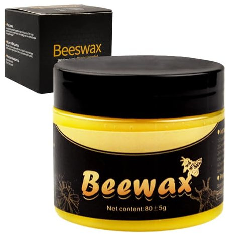 Bienenwachs Holz 80g,Möbelwachs,Holzwachs Farblos,Möbelwachs Farblos,Holzbutter,Holz Wachs,Beeswax,Holzpolitur,Antikwachs,Bienenwachs für Holz,Wasserdicht,Abriebfest,für Möbelpflege & Holzschutz