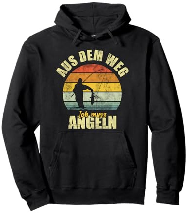 AUS DEM Weg ICH MUSS Angeln Angler Fischen Vintage Pullover Hoodie
