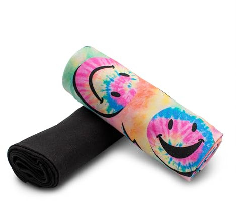 Stoffpaket 0,5m Jersey + 0,5m Bündchenstoff zum Nähen von Kinderkleidung Kinderstoff Jerseystoff (Happy Smile + Schwarz Set34)