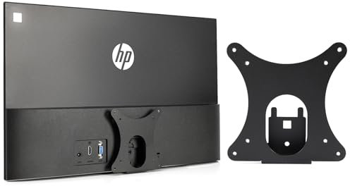 Monitorarm/Halterung, VESA-Halterung, Adapter, kompatibel mit HP Pavilion 22M, 24M, 27M, VESA 100 x 100 mm, 75 x 75 mm, Schwarz