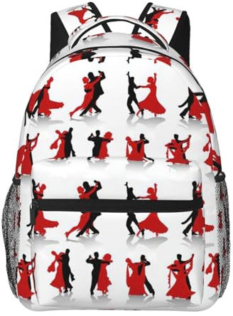 NUYFVG Barber Shop Monochromer Stil Kaktus Hut und Chili Pfeffer Druck Reise Canvas Laptop Rucksack für Damen Herren Ästhetischer Rucksack Casual Daypack, Ballsaal-Tanz, One size