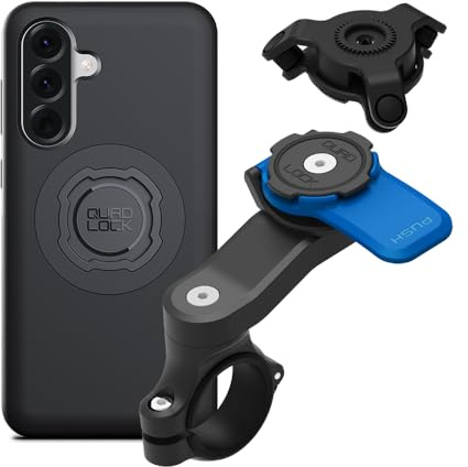 QUAD LOCK Lenker Handyhalterung für Motorrad mit Vibrationsdämpfer und MAG Hülle für Galaxy A56