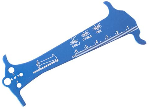 Laroal Calibro per Catena, Indicatore di Usura della Catena, Multiutensile per Tutte Le Catene di Biciclette Blu