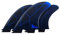 TIEOAXFT Palmes de Surf Thruster à Double Languette, en Fibre de Verre, avec Sac, vis, clé, Peigne à Cire for Longboard, shortboard, funboard (G6)(BlueG6)
