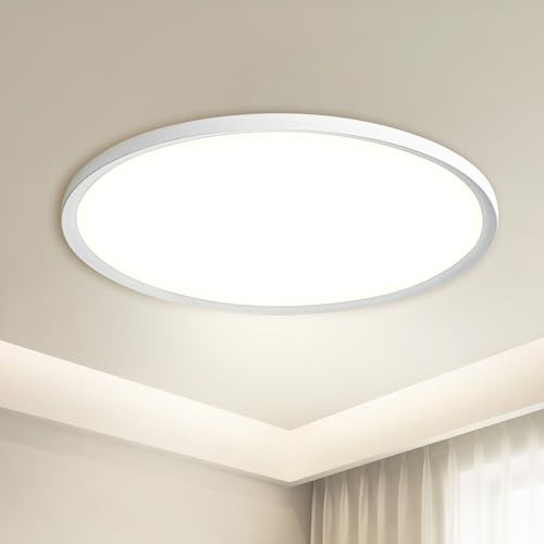 Leddictive LED Ceiling Light Flat Round Diameter 40cm 36W 3960LM 6000K | IP44 Waterproof Round Ultra-Thin Bathroom Lamp Ultra LED Lamps for Kitchen Bathroom Bedroom Hallway Living Room