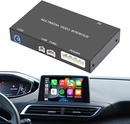 Kit rétrofit Décodeur CarPlay sans Fil Android Auto pour Peugeot/Citroen | Plug & Play pour Peugeot 208/308/508/2008 Citroën C3/C4/C5/DS3/DS4/DS5 SMEG/MRN écran 7 avec MirrorLink SWC WiFi BT GPS Siri