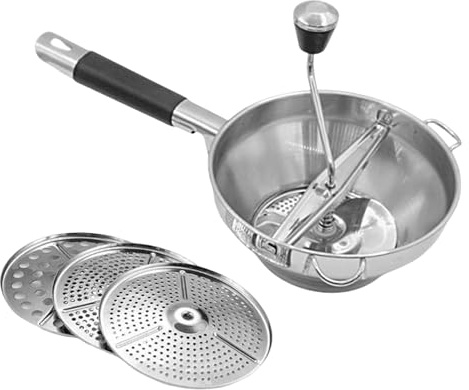 Edelstahl Passiermühle Manueller Kartoffelpresse Passiersieb Mit 3 Frässcheiben, Passiergerät Kartoffelstampfer Für Ketchup, Apfelmus, Kartoffelpüree, Pürees 38x19x8cm