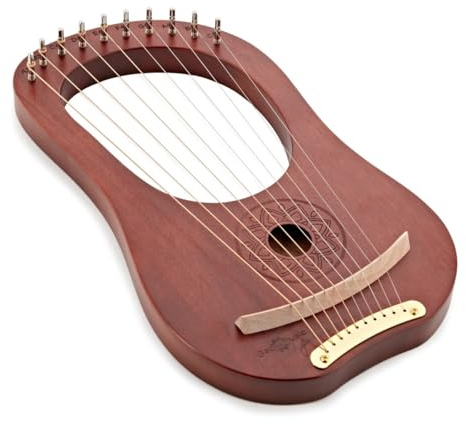 Gear4music Lebensleier Harfe, 10 Saiten | Teil der Gear4music-Baumpflanzinitiative, Reicher Ton zur Entspannung, Leichtes Okoumeholz, Stimmschlüssel, 10 Saiten