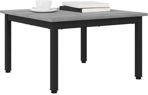 vidaXL Couchtisch Graues Sonoma 60 x 60 x 36 cm Holzwerkstoff, Couchtisch für Wohnzimmer, moderner Metallrahmen, minimalistischer Akzent, schick und rechteckig