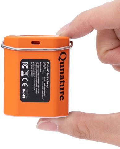 Qunature Pompa ad Aria Elettrica Portatile 45g Ultraleggero 4,2 kPa | 150L/min, con 5 Ugelli Multipli, Gonfiaggio e Sgonfiaggio, Pompa Sottovuoto Luci Campeggio per Materasso Gonfiabile