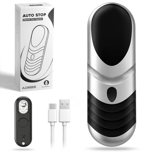 Electric Can Opener | One-Touch Automatic Tin Opener, for Seniors with Arthritic Hands, USB Rechargeable, Side Cut, Smooth Edge, for Any Size Cans