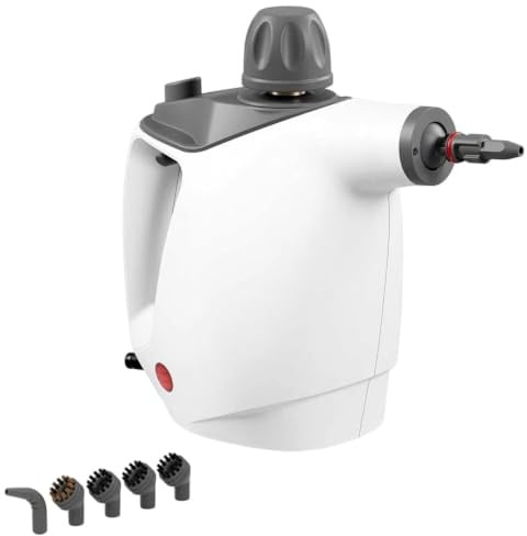 Handheld Steam Cleaner, 500ml Portable Steam Cleaner, Multi-Purpose Portable Steamer（Grayish white）