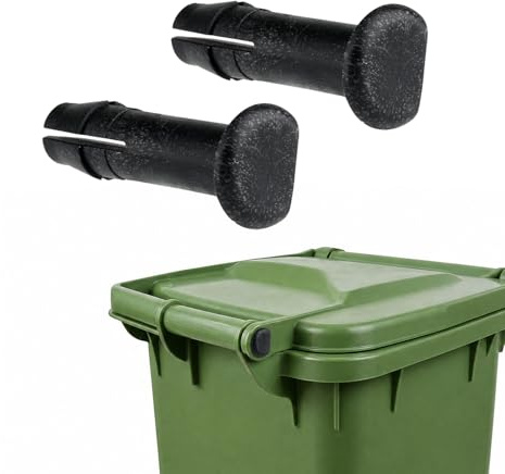 2PCS Wheelie Bin Lid Hinge Pins, 50mm x 15mm Heavy Duty Replacement Wheelie Bin Lid 240 Litre, Strong PETG/ABS Plastic Wheelie Bin Hinge Pin UK, Wheelie Bin Pins for Lid UK, Fits Most UK Wheelie Bins