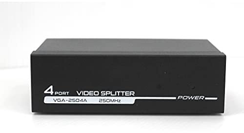 YMPA VGA Splitter Verteiler Monitor PC Computer Kabel 4Fach 4 fach viermal Eingang Ausgang Aufteiler Splitter MZ-VGAS4