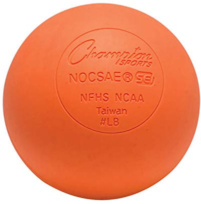 Champion Sports Farbigen Lacrosse-Bälle, offizielle Größe für professionelle, College- und Schul-Spiele, NCAA NFHS Zertifiziert, Orange, 1 Ball