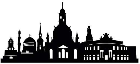 Wandtattoo Skyline Dresden - Größe: L - 125cm x 55cm - 23 mögliche Farben