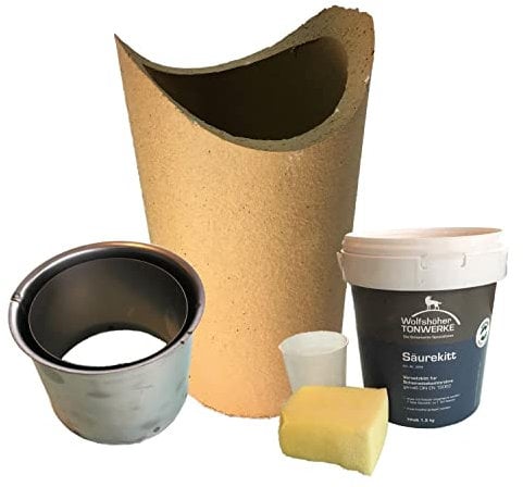 Wandfutter Schornsteinanschluss Kaminanschluss Schamotterohr Set (Stutzen 160mm)
