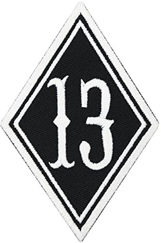 RAUTE 13 Diamant, Motorcycle Club Rangabzeichen Biker Aufnäher Patch Abzeichen