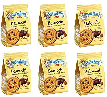 6x Mulino Bianco Baiocchi schoko reigel Kekse kuchen mit Schokolade 260gr snack