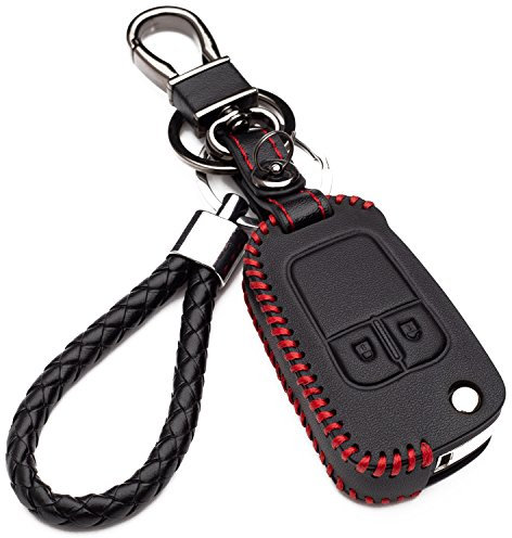 Schutzhülle aus Leder mit Schlüsselring für Chevrolet und Opel red edition