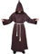 Myir JUN Mönch Robe Kostüm Mönch Priester Gewand Halloween Kostüm mit Kapuze Mittelalterliche Kapuze Herren Männer Mönchskutte (Braun, Large)