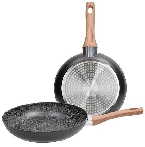 Tognana Great Stone, set 2 padelle 24/28 cm, alluminio, nero