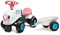 Falk 206B Porteur tracteur Rainbow Farm avec remorque et kit de stickers alternatifs Carrier with Trailer-from 12 Months-Made in France-2 Styles of Personalisation-Customisable License plate-206B, L
