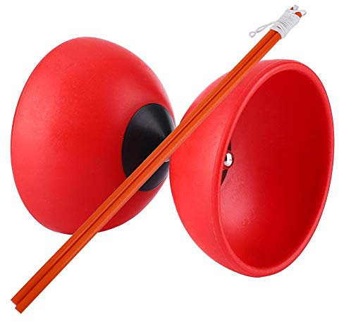 Dreifaches Lager, Zyklon-Quarz-chinesisches JoJo mit farbigen Diablolo-Stöcken für Übungshandarme(Rot) Diabolo Diablo Mit Stab Diabolo Diablo Mit Stab