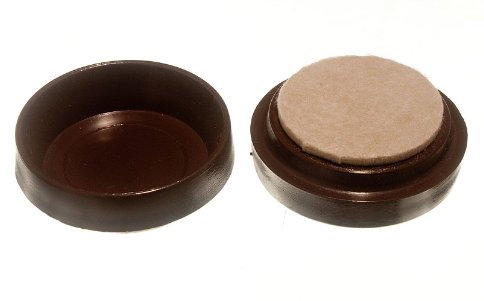 GLIDERSLARGE Möbeluntersetzer mit Filzgleiter 60 mm, Braun, 16 Stück