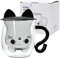 Cymax Tazza Gatto con Coperchio, Caffè in Vetro Isolante a Doppia Parete Tazza con Manico, 250ML Tazza Espresso,Tazza da Caffè Idee Regali per Natale Compleanno Halloween