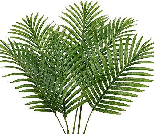 Briful Künstliche Palmwedel Kunstpflanze Palme Textilpalmwedel Set mit 6 Stück Länge ca. 37 cm