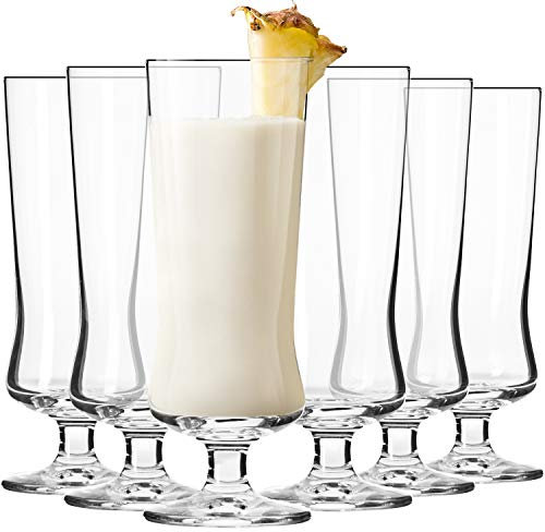 Krosno Pina Colada Cocktail-Trinkgläser, 6er-Set, 286 ml, Avantgarde-Kollektion, perfekt für alkoholische und alkoholfreie Cocktails oder gefrorenen Kaffee, spülmaschinenfest, hergestellt in Europa