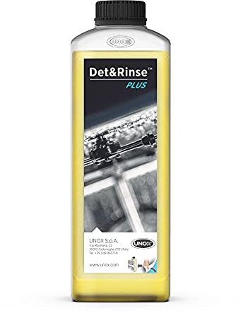 UNOX DET&Rinse PLUS Nettoyant de rinçage concentré pour fours UNOX MIND.Maps™ PLUS et ONE. 10 bouteilles de 1 litre l'une