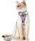 Supet Katzengeschirr und Leine Set Fluchtsicheres Kätzchengeschirr Verstellbares Katzenwestengeschirr mit Reflexstreifen Universelle Katzenleine und -Geschirr für Katzen/Welpen Grau M