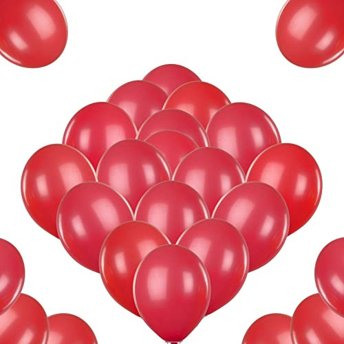 Premium Luftballons Rot • Helium Luftballons • 50 Stück • reißfest • Rote Luftballons Helium geeignet für eine schöne Party Deko, Hochzeitsdeko, Geburtstagsdeko, Fasching • 100% Naturlatex