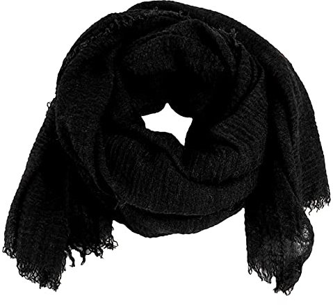 Niklarson Schal Tuch schwarz 190x100cm Damen Poncho Stola Pareo Viskose T1284