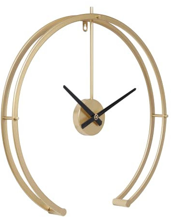 LW Collection Wanduhr Denzel Gold 52cm - Große Industrielle Wanduhr Metall - Moderne Wanduhr - Leises Uhrwerk - Stille Uhr