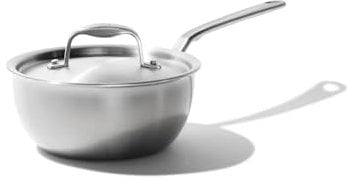 Made In Cookware - 2 Quart Stainless Steel Saucier Pan - 5 Ply Stainless Clad - Professional Cookware - Made in Italy - Induction Compatible