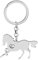 DALANE Edelstahl Schlüsselanhänger Pferd Auto Schlüsselring Tiere Schmuck Pferd Geschenke für Mädchen Damen Kinder Tasche Zubehör (Versilbert A)