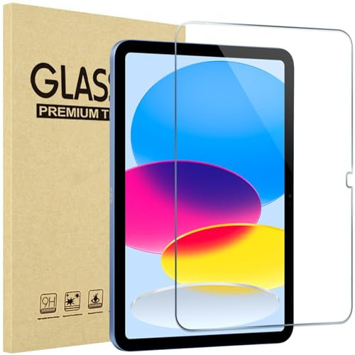 ProCase 1 Stück Schutzfolie für iPad 11 (A16) 11 Zoll/iPad 10. Generation 10,9 Zoll, 9H Gehärtetes Glas für iPad (A16) 11. Gen 2025 / iPad 10. Gen 2022 Screen Protector Folie Schutzglas -Klar
