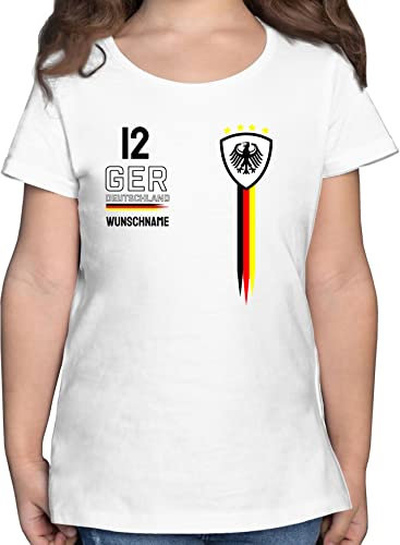 T-Shirt Mädchen - 2026 Fussball Fanartikel - Deutschland WM Trikot Farben - 140 (9/11 Jahre) - Weiß - em Tshirt 2024 Kinder t-Shirts fußball fußball. German Shirt Trikots fusball Geschenke