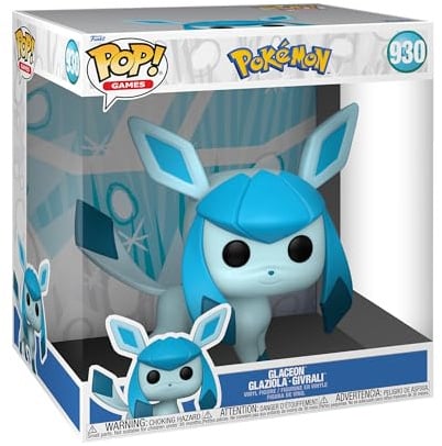 Funko POP! Jumbo: Pokemon - Glaceon | Official Video Games Merch - Collectable Vinyl Figurine for Shelf Display - Birthday Gift Idea for Fans and Collectors