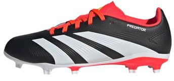 adidas Predator League Firm Ground Football Boots, Scarpe da Calcio Unisex-Bambini, Core Black/Cloud White/Solar Red, 36 EU