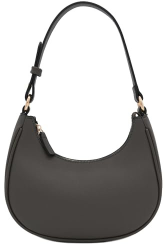 FashionPuzzle Borsa a tracolla piccola a mezzaluna, Grigio scuro/grigio scuro, Taglia unica