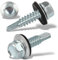 150 pcs Viti Autofilettanti per Metallo 4,8 X 19 mm Viti Autoperforanti Viti Autoforanti Cappellotti per Lamiere Grecate Viti Esagonali Con Rondella di Tenuta Zincata in Acciaio Inox (Argento)