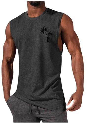 Generic Sale Angebote Herren Tank Top Herren Kurzarm Sommer Unterhemd Stretch Bequeme T Shirt Baumwolle Sport Muskelshirt Regular Fit Workout Tanktop Bodybuilding Trägershirts 2024 Achselshirts
