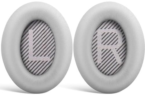 Professional Headphone Replacement Ear Pads for Bose QuietComfort 35 (QC35) & Quiet Comfort 35 II (QC35 ii) Headphones Ear Pads with Softer Leather, Noise Isolation Foam, Added Thickness (Grey)