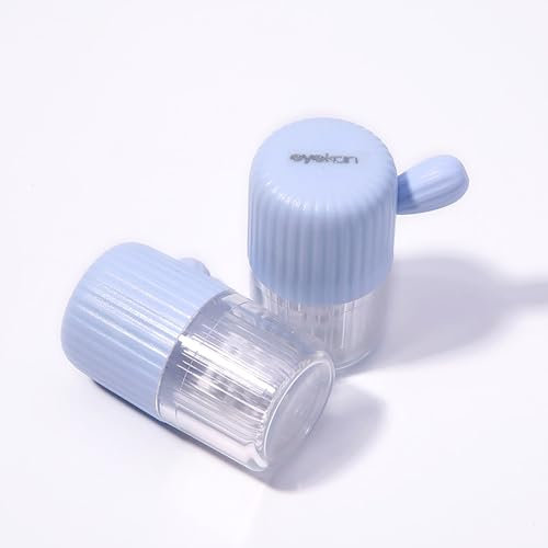 Limpiador de lentillas manual Dispositivo portátil para limpieza diaria Elimina fácilmente las proteínas y las partículas acumuladas en los lentes de contacto No usa pilas ni batería (Celeste)