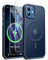 ORETECH für iPhone 12 Hülle mit 2 Stück Schutzfolie, Magnetische Durchscheinende Matt Handyhülle iPhone 12 Kompatibel mit Mag-Safe,Magnetisch Hülle für iPhone 12/12 Pro Marineblau